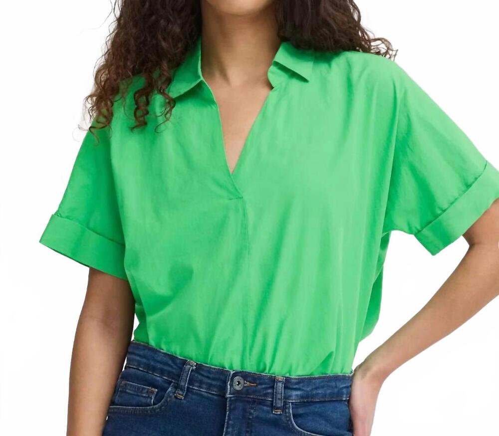 NEW ICHI collared blouse in greenbriar